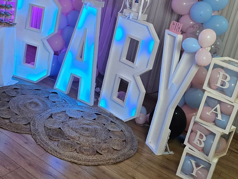 Baby shower and gender reveal decorations